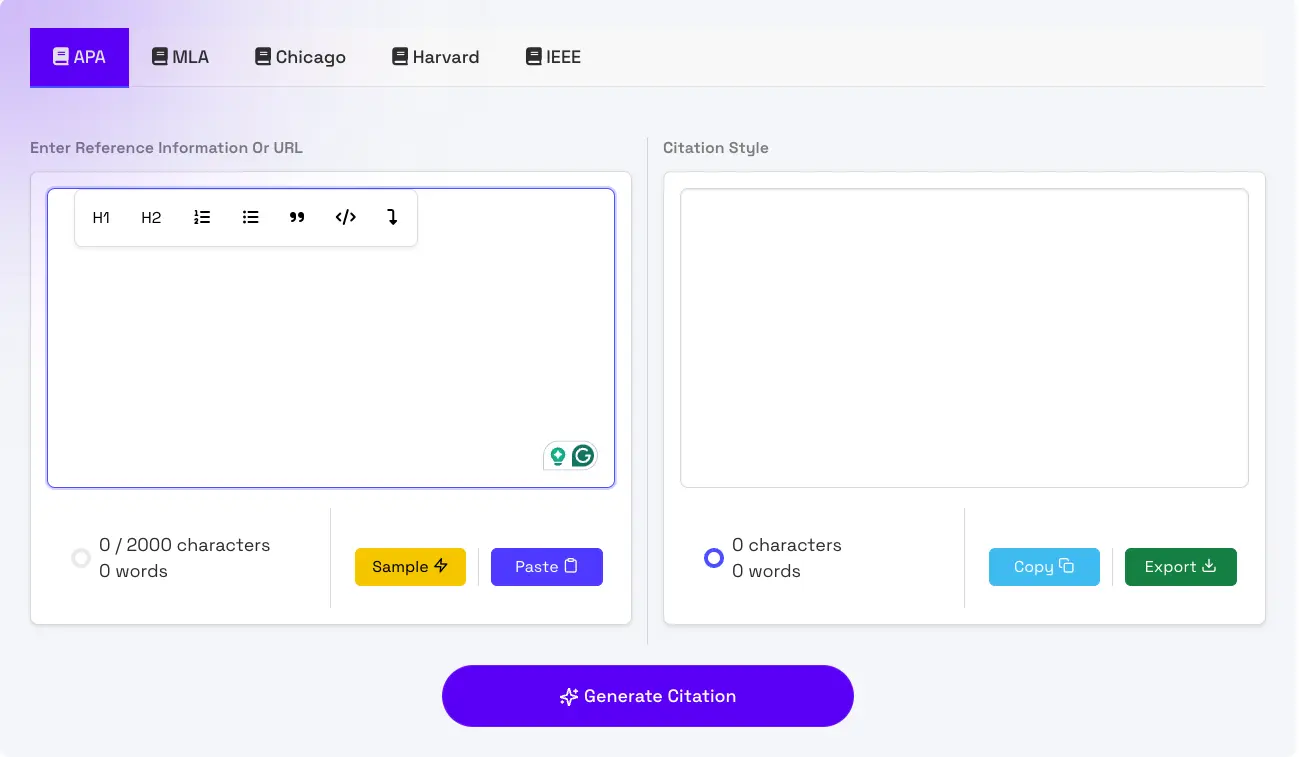 Citation Generator AI Tool