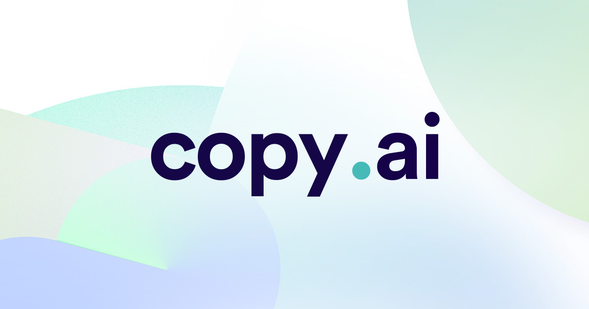 A logo of Copy.ai alongside a visual summary of its features, showcasing the variety of templates it offers.