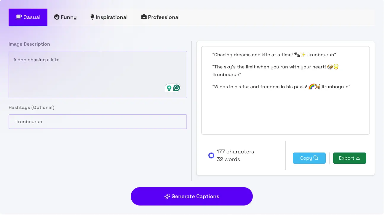 Instagram Caption Generator AI Tool