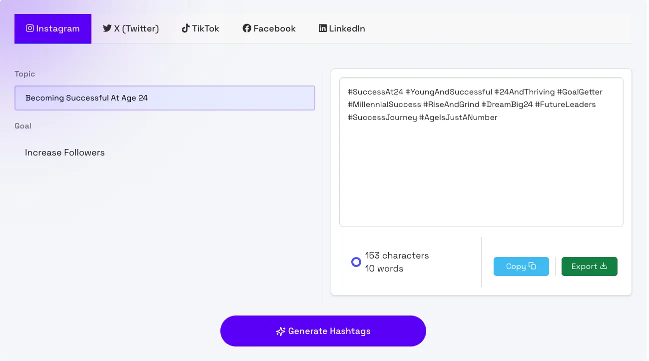 Trending Hashtag Generator AI Tool